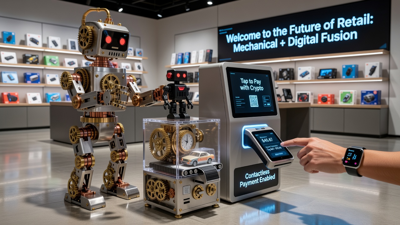 Detailansicht eines modernisierten Kapselautomaten mit NFC-Leser und App-Schnittstelle