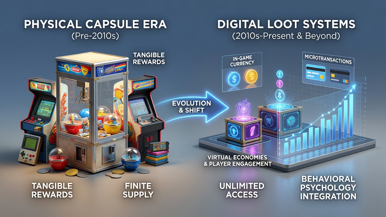 Vergleich von Kapselautomaten und digitalen Loot-Interfaces in Unterhaltungsökonomien